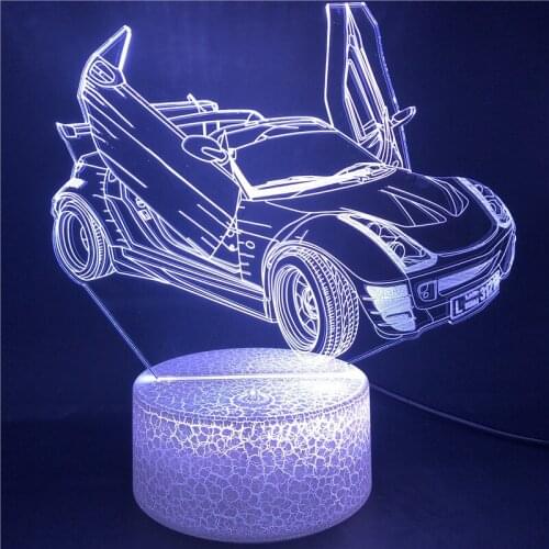 Acrylic 3d Illusion Night Light kids Super Sports Car Nightlight with Sensor Table Lamp for Child Boy Bedroom Decor Bedside Gift