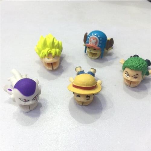 Anime action figure Model Doll Cable Bite Protector for Phone Usb Cable Organizer Winder Charger Wire Holder Cartoon Figure Toys