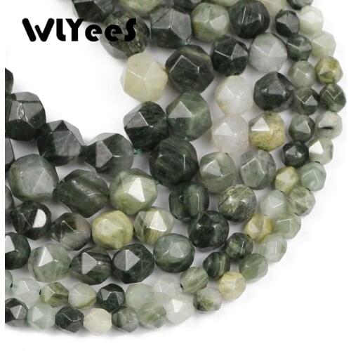 Natural Stone Beads Green Grass Jaspe Faceted Round Loose Spacer Beads For Jewelry Making 6 8 10mm DIY Bracelet Accessories 15"