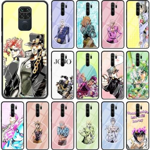 Phone Case for Xiaomi Redmi Note 9S 8 8T 9 K30 Pro K20 7 8A 9A 9C 9i Tempered Glass Funda Back Cover Art JoJo Bizarre Adventure