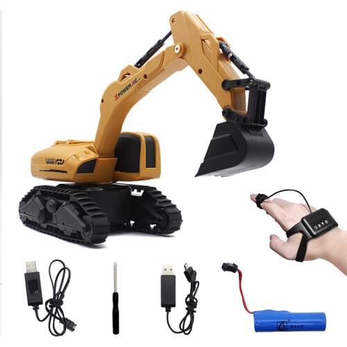 RC Truck Excavator Crawler 8CH 2.4G Remote Control Digger Demo Construction Engineering Vehicle Model Electronic Kids Hobby Toys