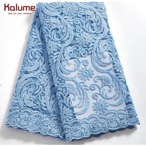 Kalume French Lace Fabric Mesh African Lace Fabric Sequins Nigerian Lace Fabric High Quality Dress For Wedding Party Dress F2359