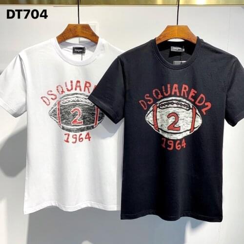 Summer new 1964 dsquared2 male / female hip-hop round neck short sleeve t shirt cotton locomotive letter print casual tee dt704