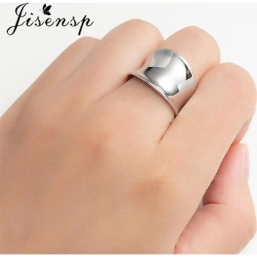 Jisensp 2021 Newest Smooth Geometric Cambered Ring for Men Women Adjustable Finger Rings Party Ring Friendship Gift Bijoux