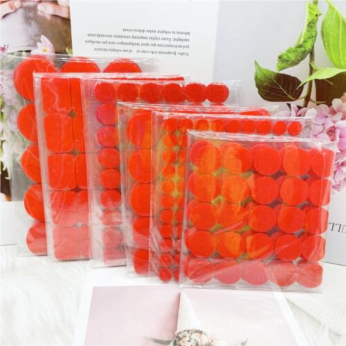 100Pairs Red Adhesive Fastener 10/15/20/25/30mm Dots Nylon Hook and Loop Magic Sticker Round Strong Self Adhesive Fastener Tape