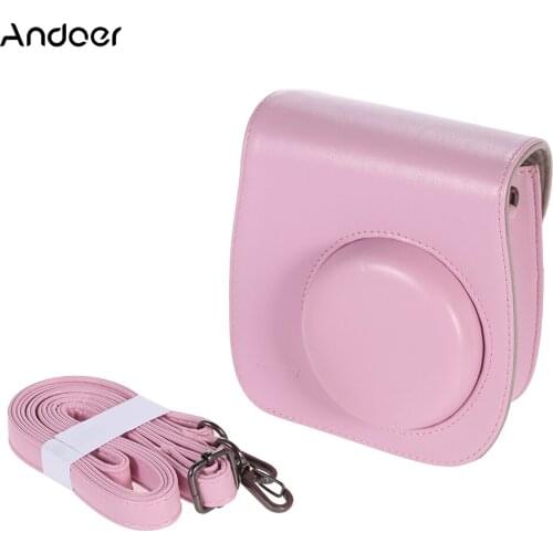 Andoer Leather Camera Case Bag Cover for Fuji Fujifilm Instax Mini 8/8s/8+/9 Camera Single Shoulder Bag Case 6 Colors