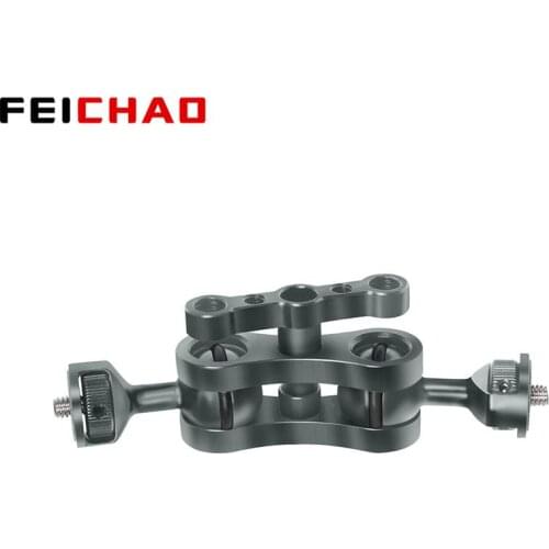 FEICHAO Multi-function Double Ball Head Clamp Mount Adapter Magic Arm Super Clamp for SLR Camera Monitor Video Light 8KG Load