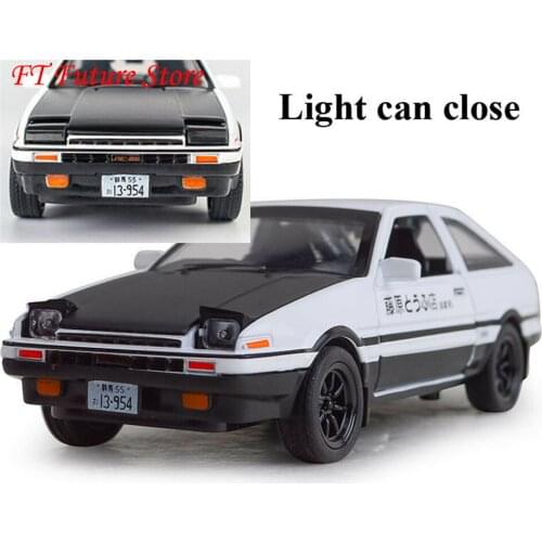 4 Colors 1/32 Alloy Diecast Initial D AE86 Car Model Pull Back with Sound & Light Toys Gift Kids Toys Collectible Brinquedos
