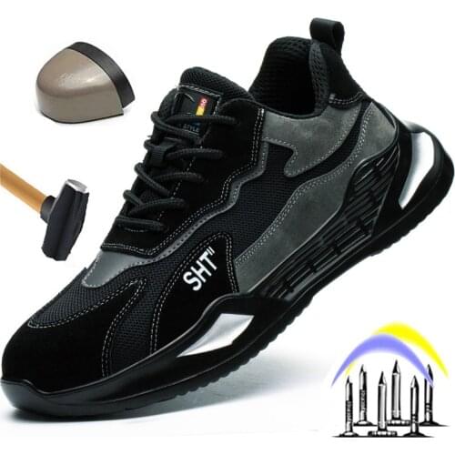 New Style Mens Boots Steel Toe Indestructible Safety Shoes Anti-Smashing Anti-Stab Work Boots Outdoor Lightweight Sports Shoes