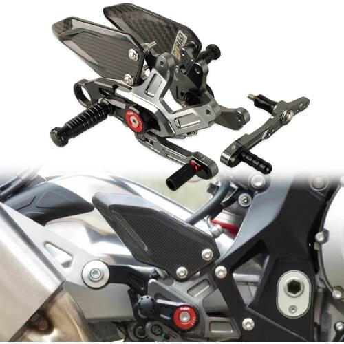 For BMW S1000RR S1000 RR S 1000 RR 2015-2018 Footrest Adjustable Rear Sets Foot Pegs Pedal Rest Rearset Footpeg CNC Carbon Fiber