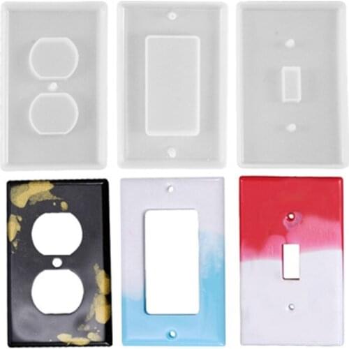 Crystal Epoxy Resin Mold USB Socket Panel Light Switch Cover DIY Silicone Mould A0NF