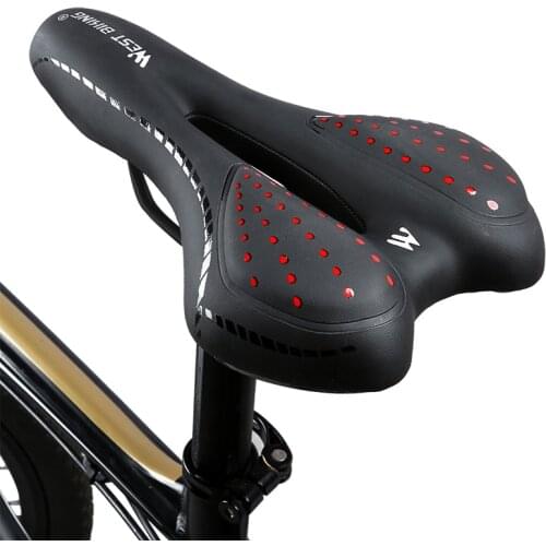 Silicone Cushion Bicycle Saddle PU Leather Surface Bike Seat Men Silica Filled Gel Comfortable Mountain Bike Saddle Accessories