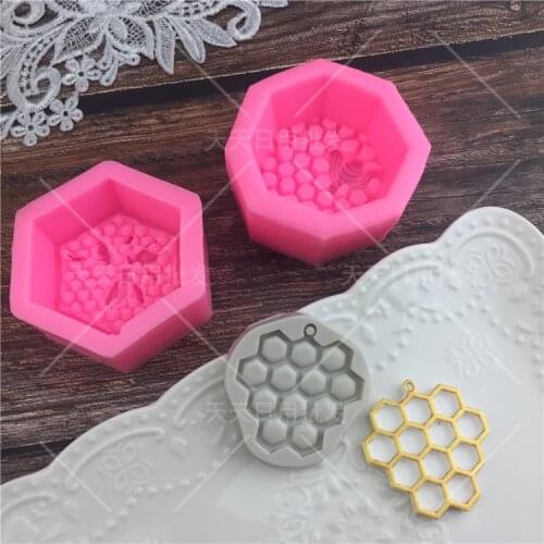 Bee Honeycomb Silicone Soap Molds Fondant Chocolate Cake Mold Resin Clay Candle Moulds DIY Kitchen Baking Cake Tools