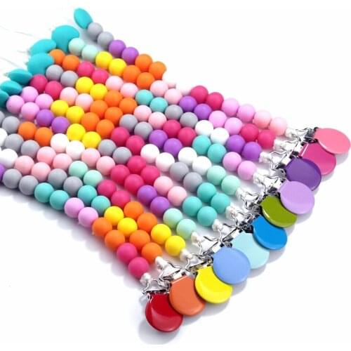 Sutoyuen Handmade Silicone Pacifier Clips Infant Pacifier Chain for Baby Soother Teething Chew Toys Baby Teether Shower Gifts