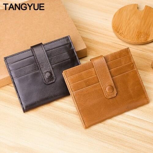 Genuine Leather Slim Men Credit Card Holder Purse for Cards Case Wallet for Credit ID Bank Card Holder Women Cardholder and Coin