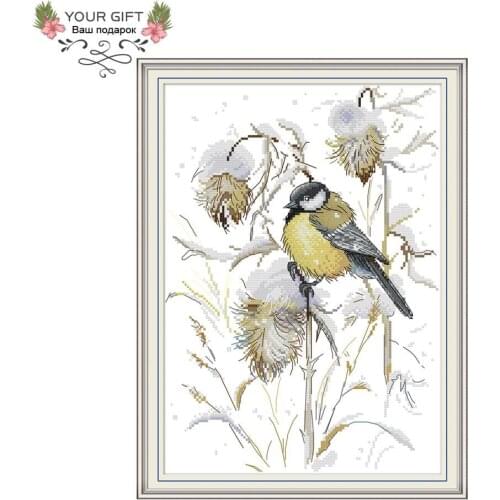 Your Gift DA210 14CT 11CT Counted and Stamped Home Decor Bird In Late Autumn Needlework Needlepoint Cross Stitch kits
