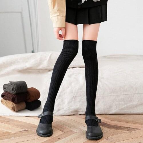 Winter Harajuku Stocking Women Sexy Lolita Thigh High Socks Spring Casual Over Knee Warm Thick Basic Long Socks Girls PJ227