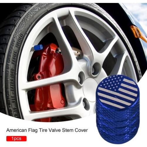 1pcs Car Accessories For American Flag Logo Sticker Wheel Tire Valve Caps Stem Auto Styling