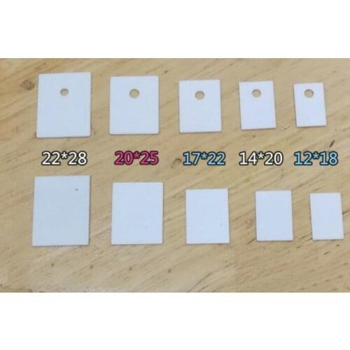 100pcs TO-3P Alumina Ceramic Plate Thermal Insulation and Non-porous Heat Dissipation Gasket 17*22*1MM Ceramic Plate