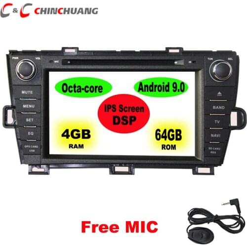 1280 x 720 Super HD IPS Screen 64GB DSP Octa Core Android 9.0 Car DVD Player for Toyota Prius 2009-2013 Radio GPS Navigation DVR
