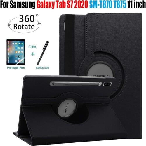 360 Rotation Coque for Samsung Galaxy Tab S7 11inch T870 T875 Case 360 Smart PU Leather Cover for Samsung SM-T870 T875 Case Flip