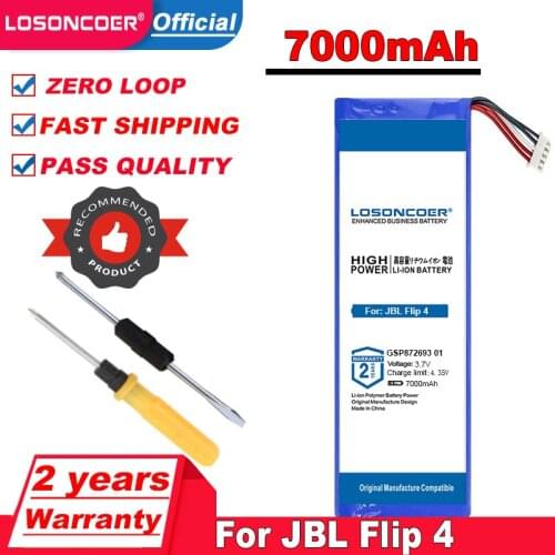 7000mAh GSP872693 01 Battery For JBL Flip 4 Flip4,Flip 4 Special Edition GSP87269301 Bluetooth Speakers Batteries Free Tools