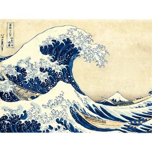 5D Diamond Embroidery Great Wave Landscape Full Drill Diamond Painting Cross Stitch Ocean Waves Mosaic Home Decoration