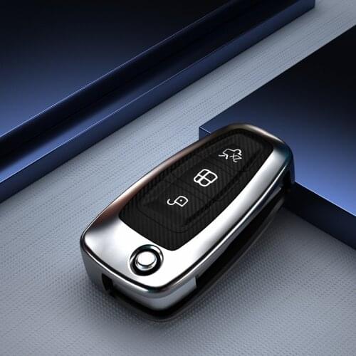 TPU+Carbon fiber grain Key Cover Key Case For Ford Ranger C-Max S-Max Focus Galaxy Mondeo Transit Tourneo Custom