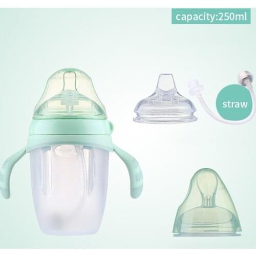 3 in 1 baby bottle 6cm caliber nipple duckbill complementary food spoon multifunctional drinking water drinking milk water cup
