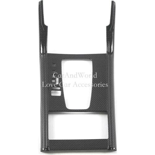 For Changan CS75 2018 2019 Carbon Fiber Console Gear Shift Box Frame Cover Interior Gearbox Head Water Cup Trims Car Accessories