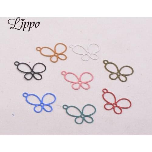 100pcs AC9461 12*15mm Filigree Butterfly Shape Charms Earring Base Pendant DIY Jewelry Making