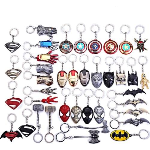 Metal lovers key ring male and female movie superhero role key chain mobile phone bag pendant gift