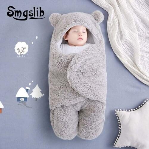 SMGSLIB Cute Newborn Baby Boys Girls Blankets Plush Swaddle Wrap Ultra-Soft Fluffy Fleece Sleeping Bag Cotton Soft Bedding Set