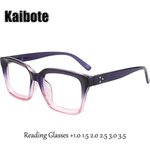 KBT Fashion Ladys Anti Blue-Ray Reading Glasses Colorful Big Frame Elegance and Youth Women Presbyopic Eyeglasses for Computer