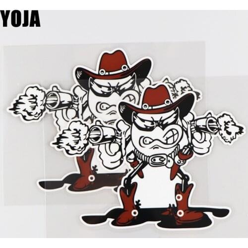 YOJA 15.7X11.7CM Cool Fashion Interesting Shooter Car Sticker Vinyl Decal Cartoon Creative Pattern 19A-0247