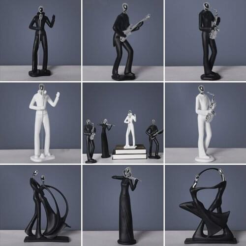 Nordic Music Figures Resin Sculpture Ornaments Hotel Club Bar Figurines Crafts Home Livingroom Bookcase Accessories Decoration