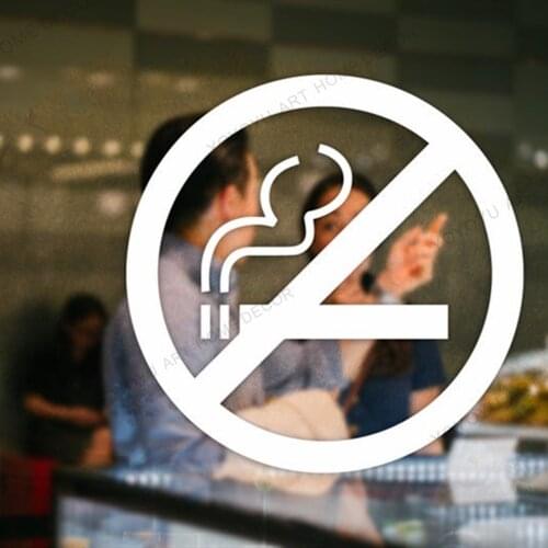 General No Smoking Circular Decal Sticker Sign Store Business Shop Office Restaurant Cafe Wall Window Door Indoor Outdoors rb234