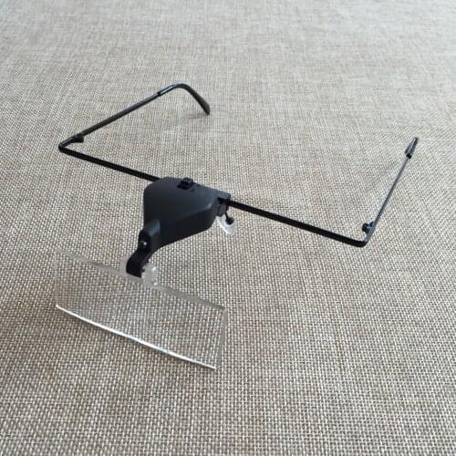 3 Lens 1.5X, 2.5X, 3.5X Glasses Type Watch Repair Magnifier Hands Free Head Magnifier Glasses With LED Light For Reading