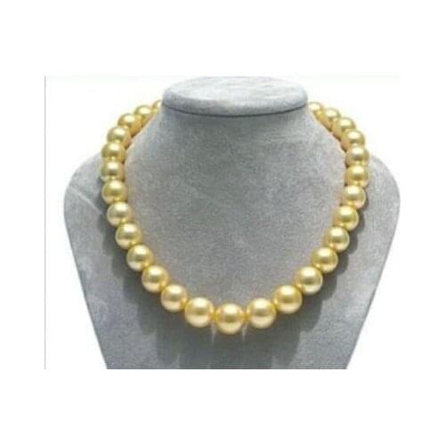 HUGE 20" AAA+10-11 MM SOUTH SEA GENUINE GOLD NATURAL PEARL NECKLACE 14K