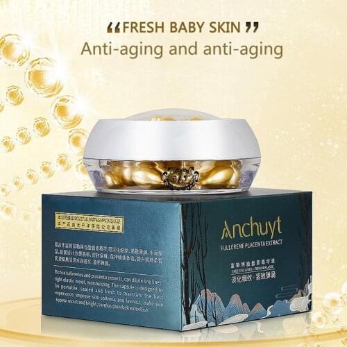 Placenta Anti wrinkle Face Serum Capsule Night Hydra Care Skin Whitening Anti aging Serum Moisturizer O2J3