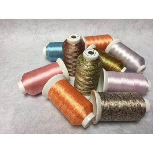 Simthread Polyester Embroidery Machine Thread Multi-colors Variegated Thread Large Spool 4000 Meters Per Coil