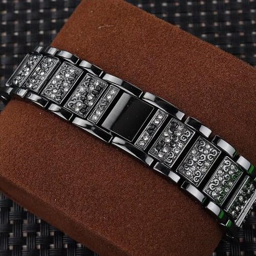 Watchband For A pple Watch series 1/2/3 40mm 38mm fashion band for iwatch 4 5 bands 42mm 44mm Stainless steel strap with diamond