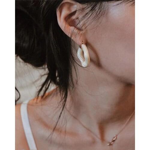 Brass With 18k Gold Creative Geo Enemal Drop Earrings Women Jewelry Party T Show Gown Punk Gothic Top Runway Korean Japan