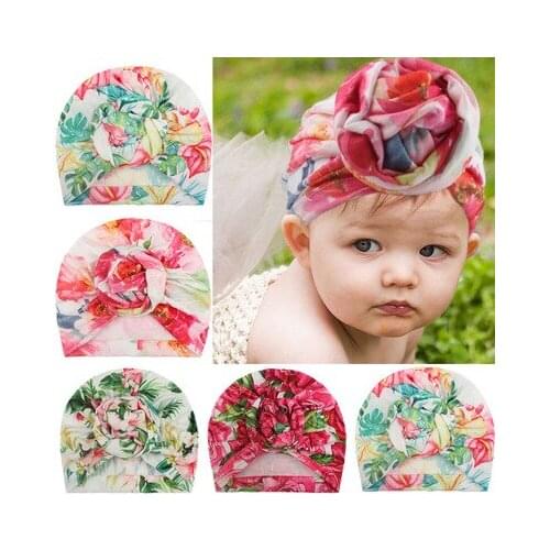Newborn printed flower ball cap childrens ball head hat baby baby small floral cap kids hair accessories hair band