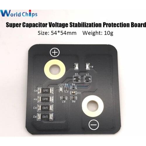 2.8V 3000F Super Capacitor Voltage Stabilization Protection Board 5.4*5.4cm Regulator Balance Board Super Farad Capacitor