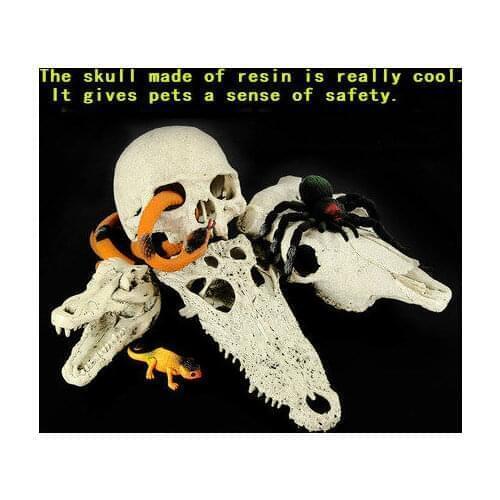Pet supplies, reptiles, feeding boxes, decoration, resin animals, skull, spiders, ghosts, shelter