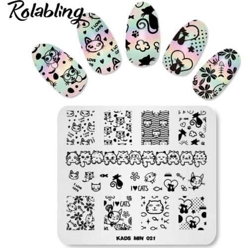 New 1PC Nail Art Templates Cute Animal & Flower Beauty Image Nail Stamping Plates For Stamping Polish DIY Nail Printing Tool