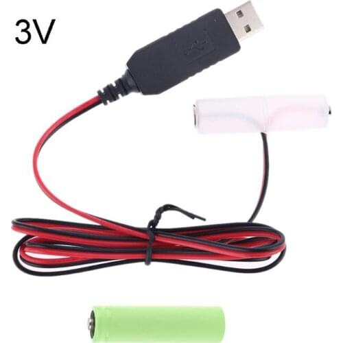 LR6 AA Battery Eliminator 2m USB Power Supply Cable Replace 1 to 4pcs AA Battery for Radio Electric Toy Clock LED Strip