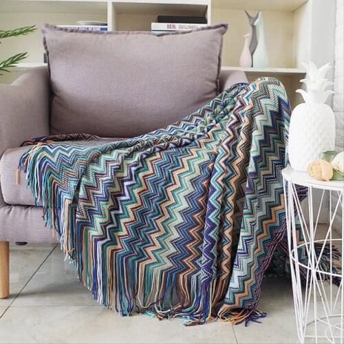 Spring and Summer Cotton Blanket Bed Sofa Travel Breathable Chic Bohemia Large Soft Throw Blanket with Tassel