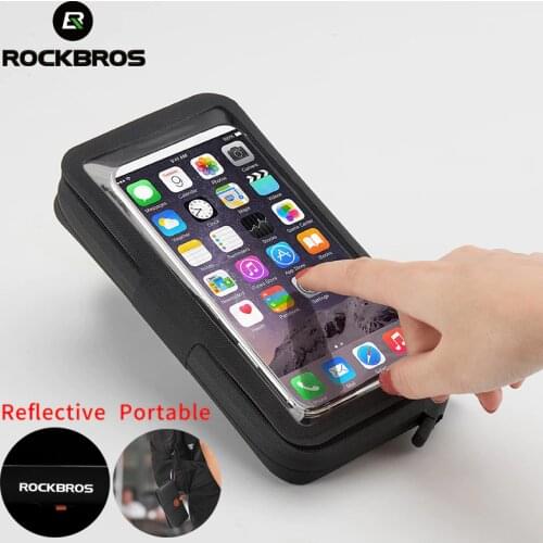 ROCKBROS Rainproof Bicycle Bag TPU Touch Screen Reflective Purse Phone Bag Men Women Wallet Handbag Large Capacity Bike Bag 6.0
